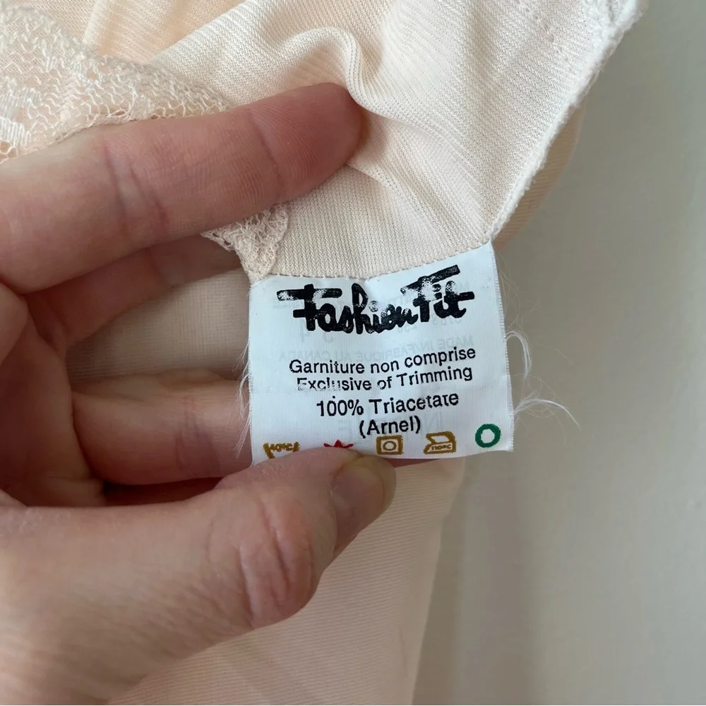 Vintage Pink Lace Slip Dress 34 | Midi Length Lingerie Coquette Bridal Style - Picture 4 of 9